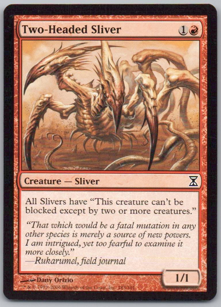 Two-Headed Sliver 183 Normal Creature Card - Time Spiral