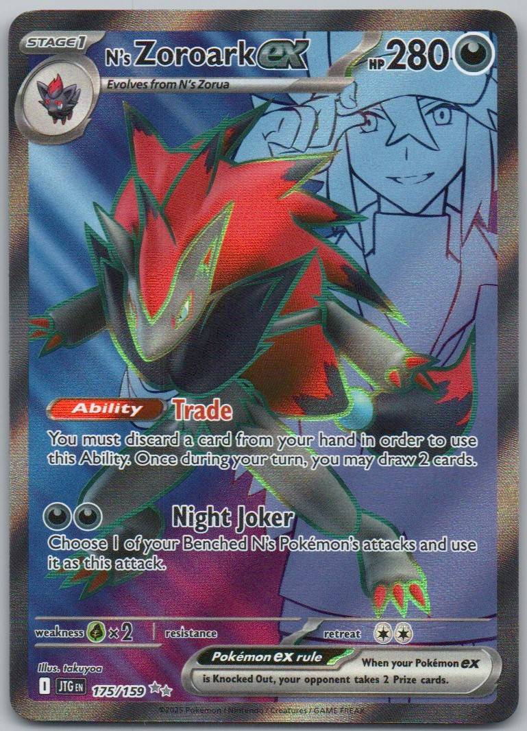N's Zoroark ex 175 Holo Darkness Card - Journey Together