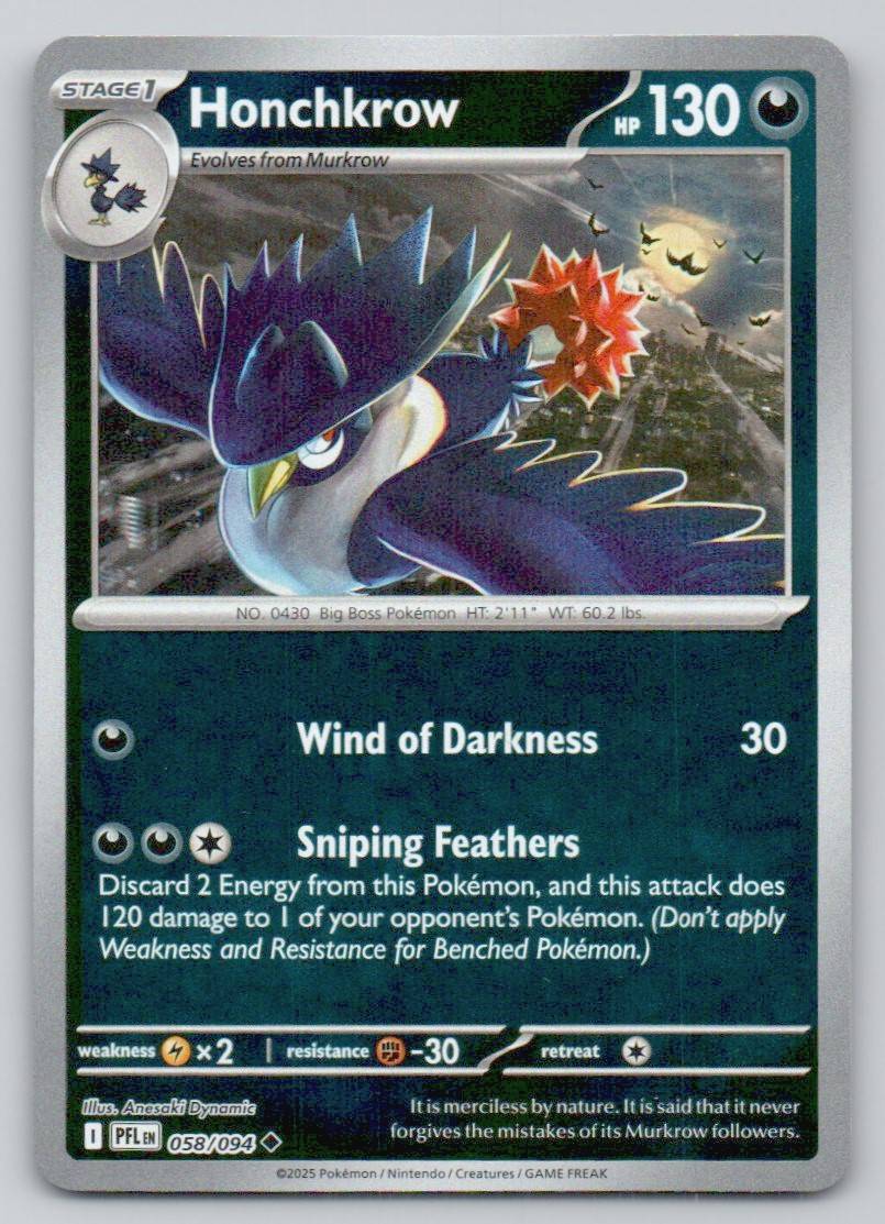 Honchkrow 058 REV Card - Phantasmal Flames