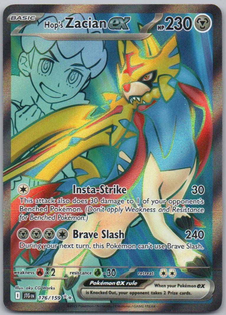 Hop's Zacian ex 176 Holo Steel Card - Journey Together