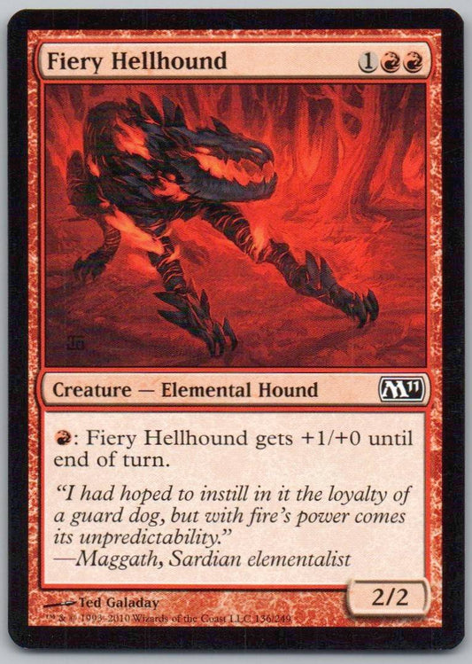 Fiery Hellhound 136 Normal Creature Card - Magic 2011