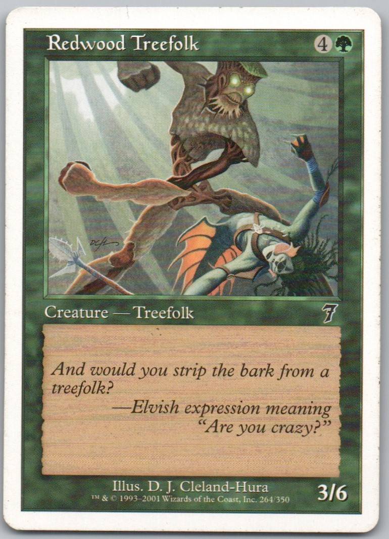 Redwood Treefolk 264 Normal Creature Card - 7th Edition
