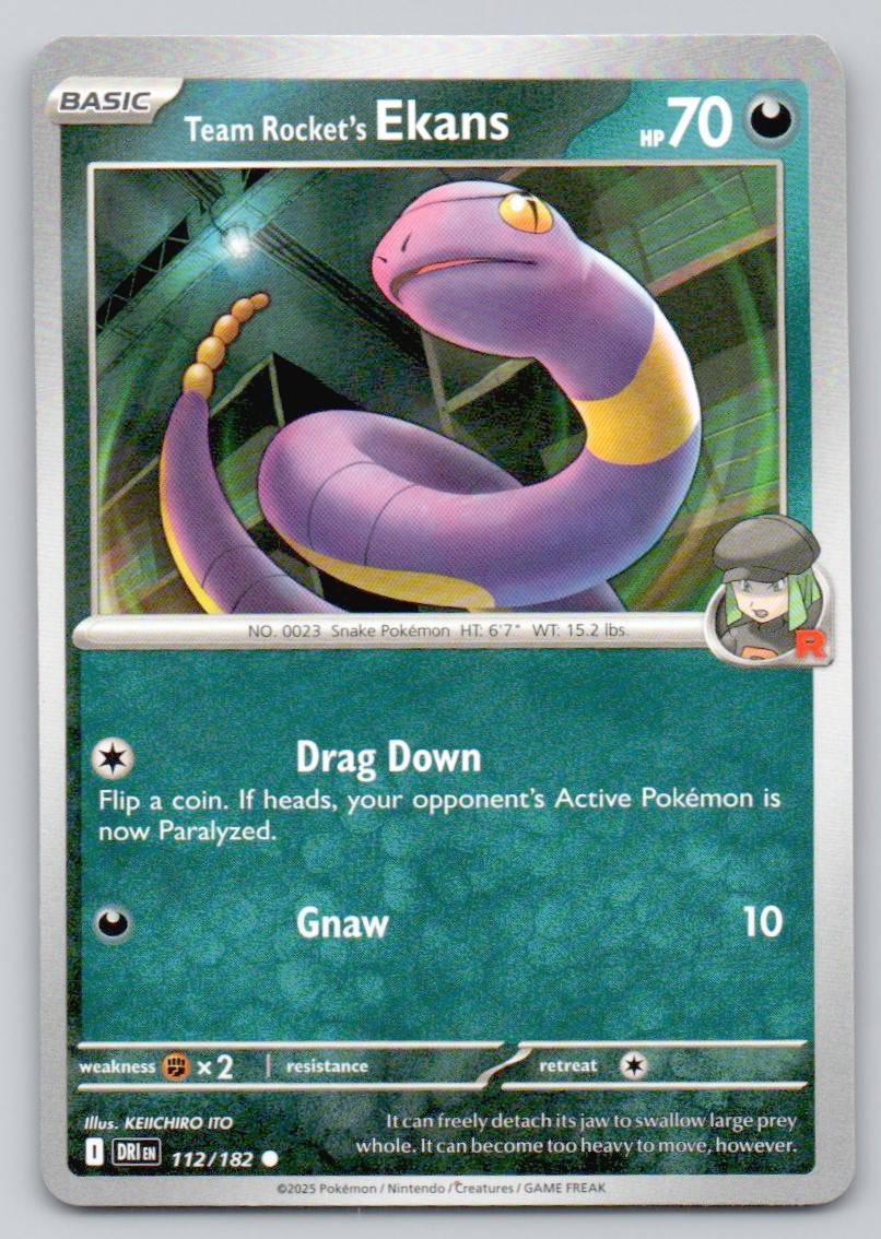 Team Rocket's Ekans 112 NOR Card - Destined Rivals
