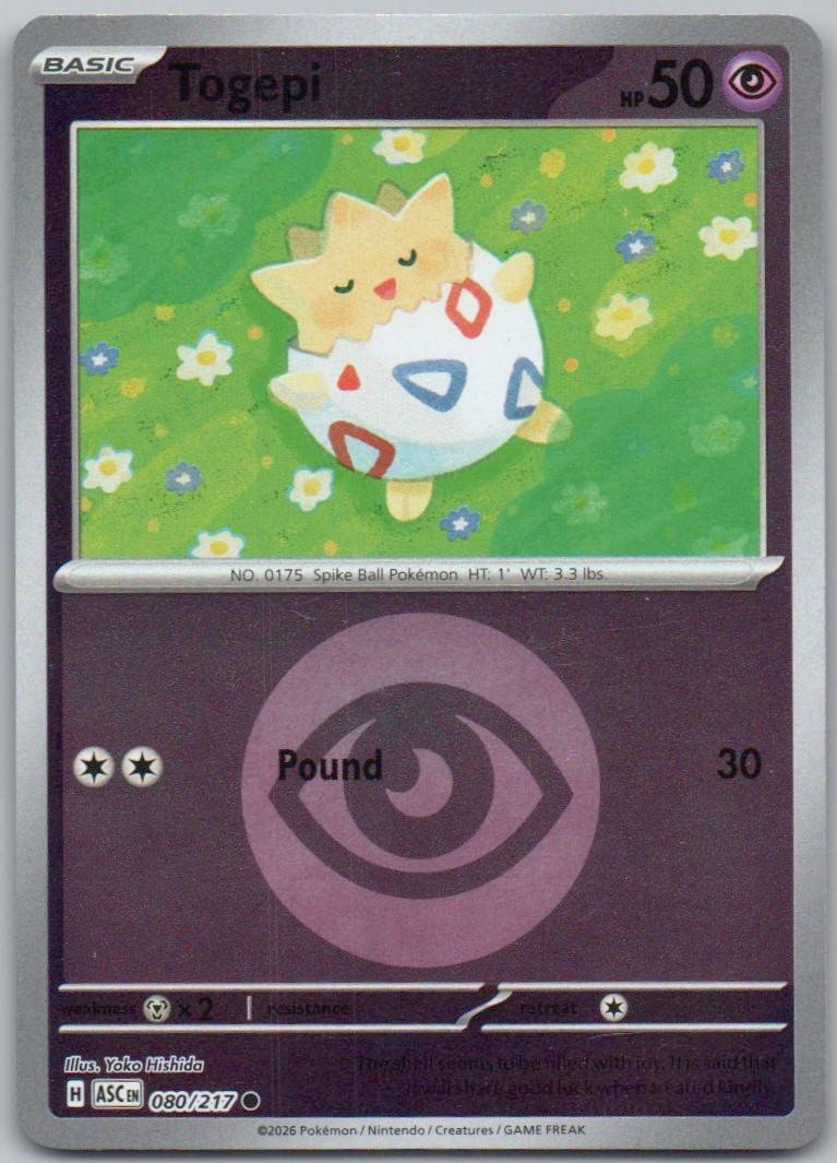 Togepi (Energy Symbol Pattern) 080 HOL Card - Ascended Heroes