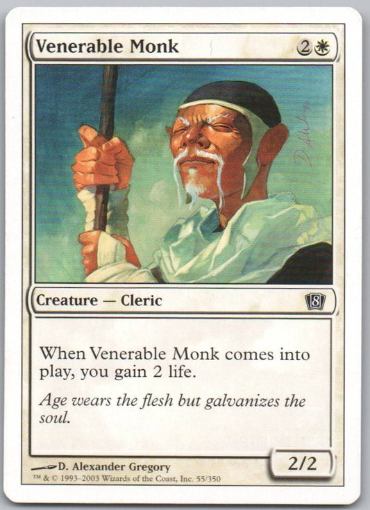 Venerable Monk 55 Normal Creature Card - 8th Edition