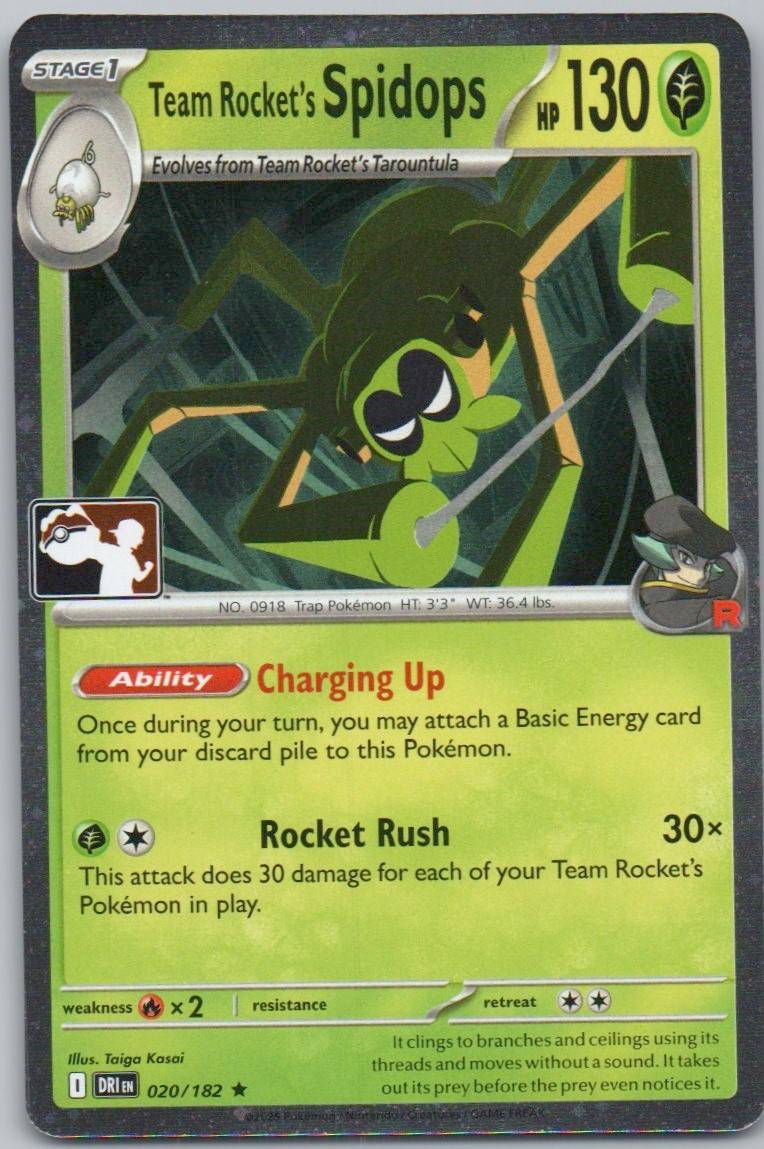 Team Rocket's Spidops 020 NOR Card - Prize Pack Series Cards
