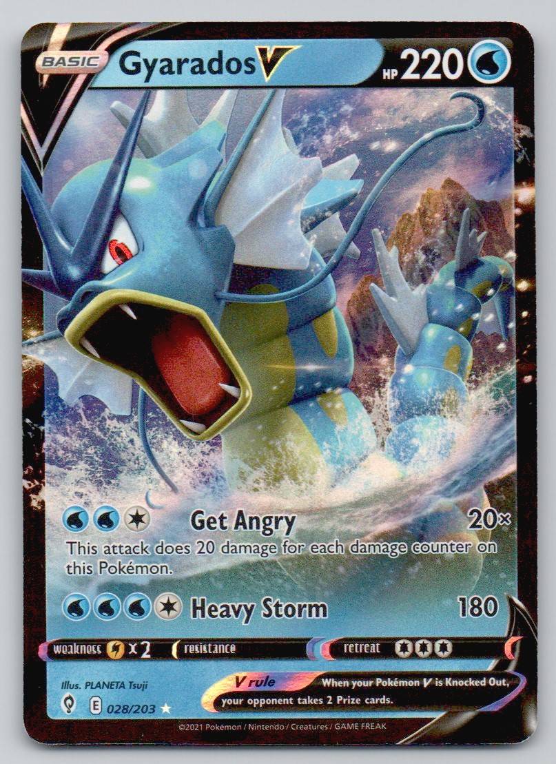 Gyarados V 028 HOL Card - Evolving Skies