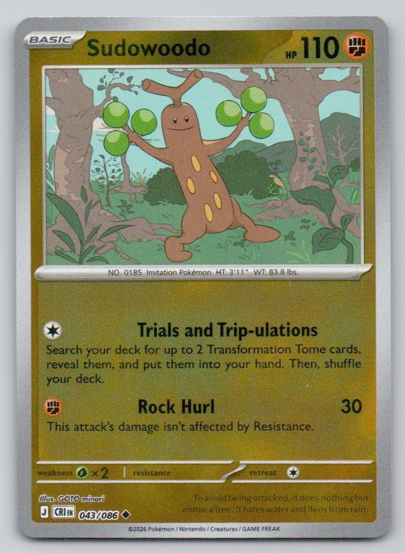 Sudowoodo 043 REV Card - ME04: Chaos Rising