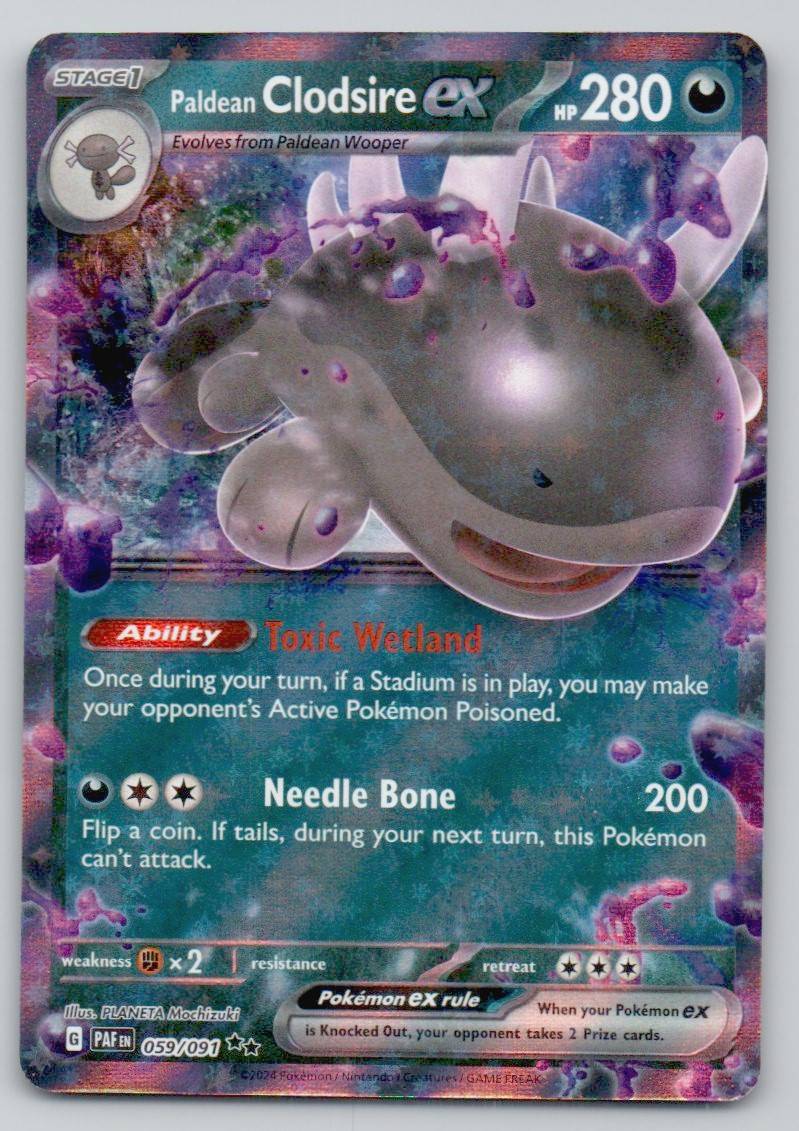 Paldean Clodsire ex 059 NOR Card - Paldean Fates