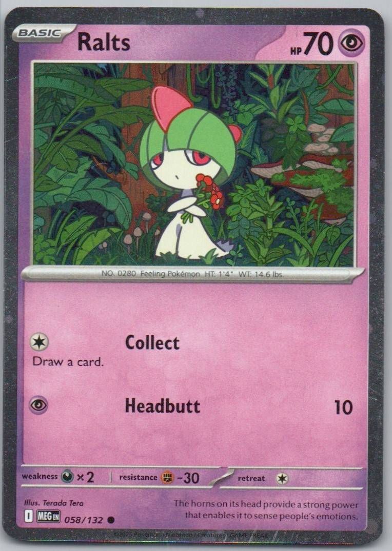 Ralts (Cosmos Holo) 058 HOL Card - Miscellaneous Cards & Products