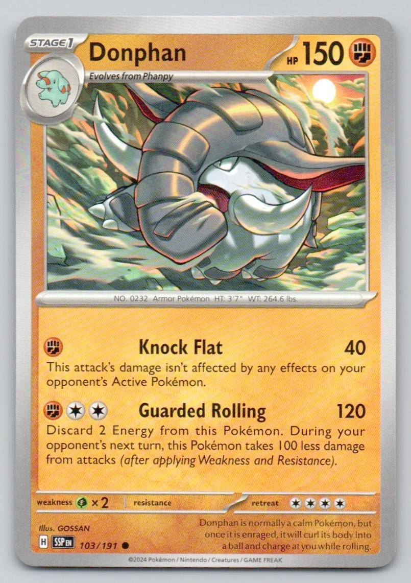 Donphan 103 NOR Card - Surging Sparks