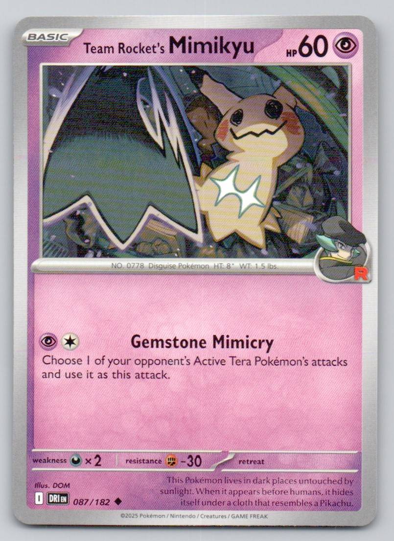 Team Rocket's Mimikyu 087 NOR Card - Destined Rivals