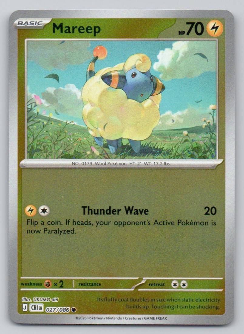 Mareep 027 REV Card - ME04: Chaos Rising