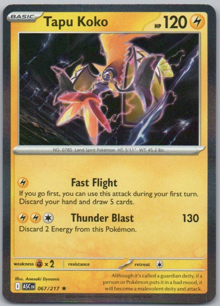 Tapu Koko 067 NOR Card - Ascended Heroes