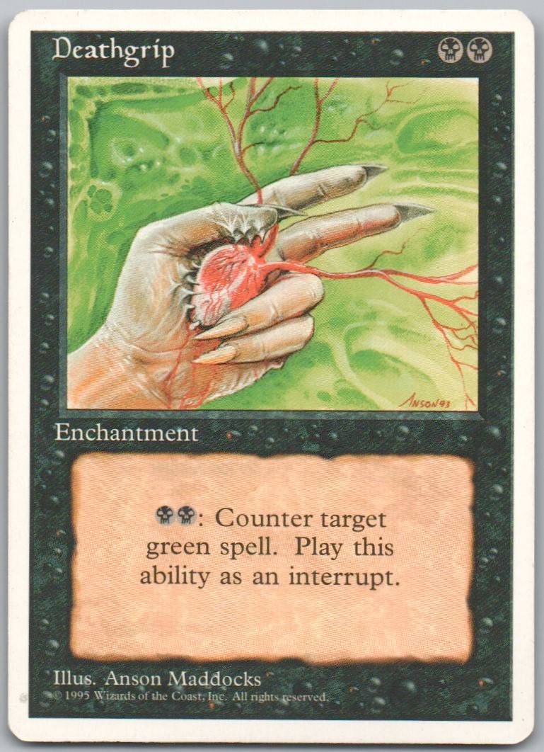 Deathgrip 14 Normal Enchantment Card - Fourth Edition