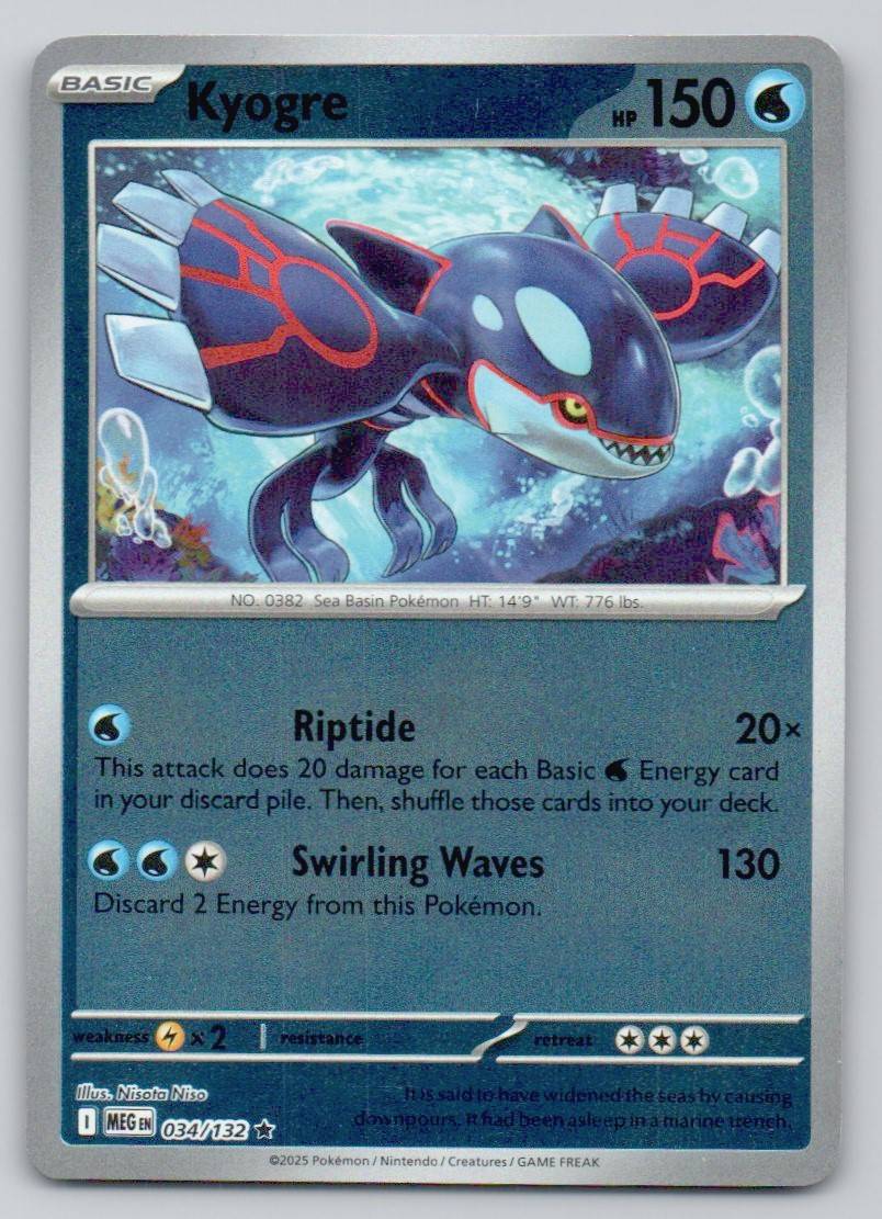 Kyogre 034 REV Card - Mega Evolution