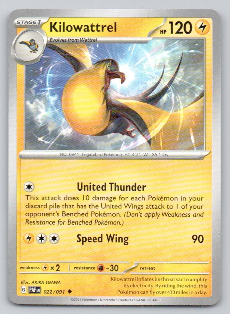 Kilowattrel 022 NOR Card - Paldean Fates