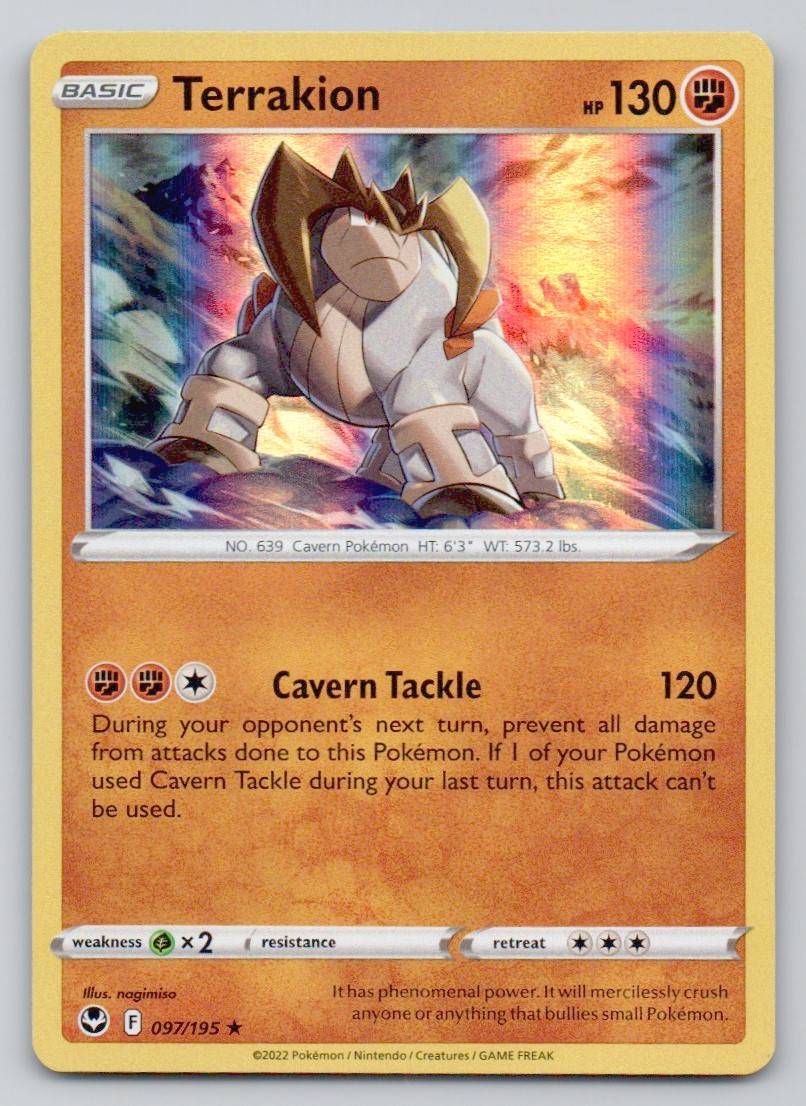 Terrakion 097 HOL Card - Silver Tempest