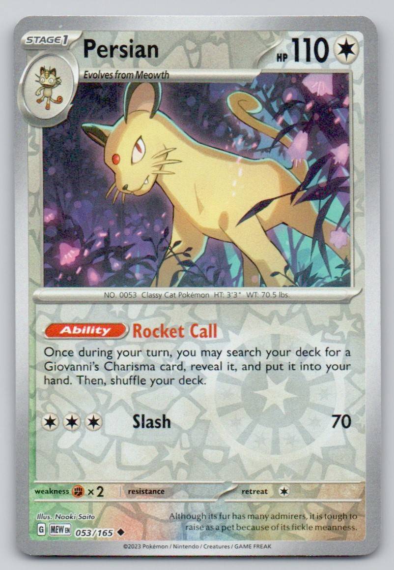 Persian 053 REV Card - 151