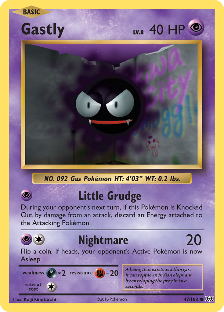 Gastly 047 Normal Psychic Card - Evolutions