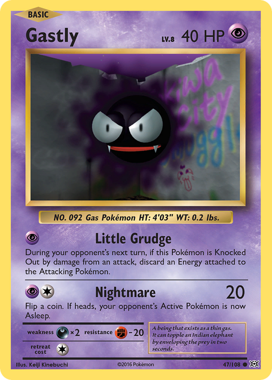 Gastly 047 Normal Psychic Card - Evolutions