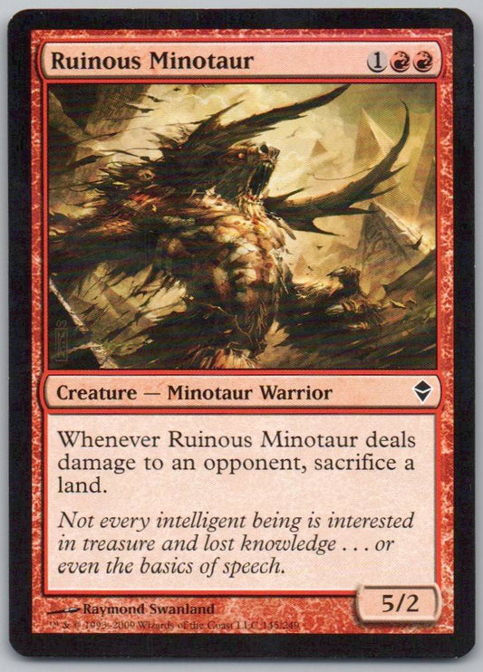 Ruinous Minotaur 145 Normal Creature Card - Zendikar
