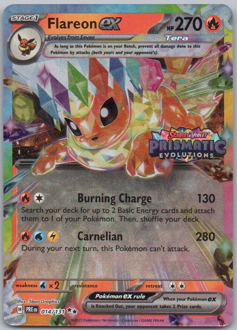 Flareon ex 014 Stamp Pokemon Card - Prismatic Evolutions