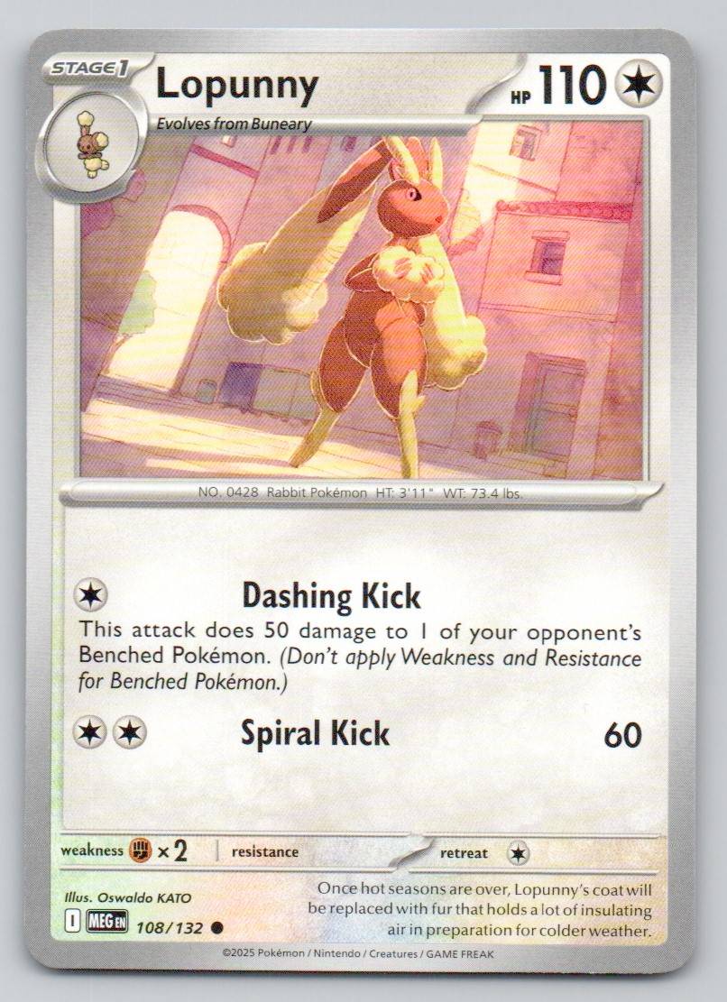 Lopunny 108 NOR Card - Mega Evolution