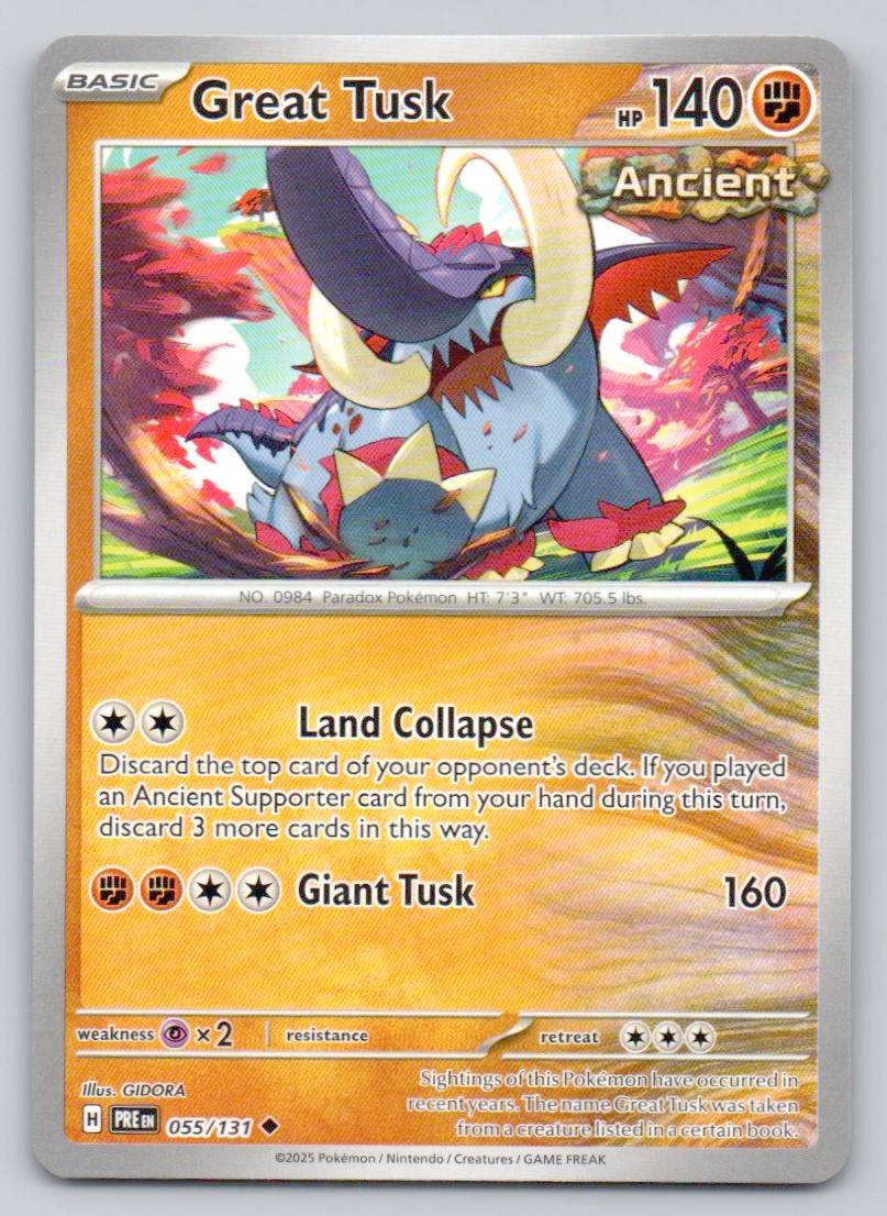 Great Tusk 055 NOR Card - Prismatic Evolutions