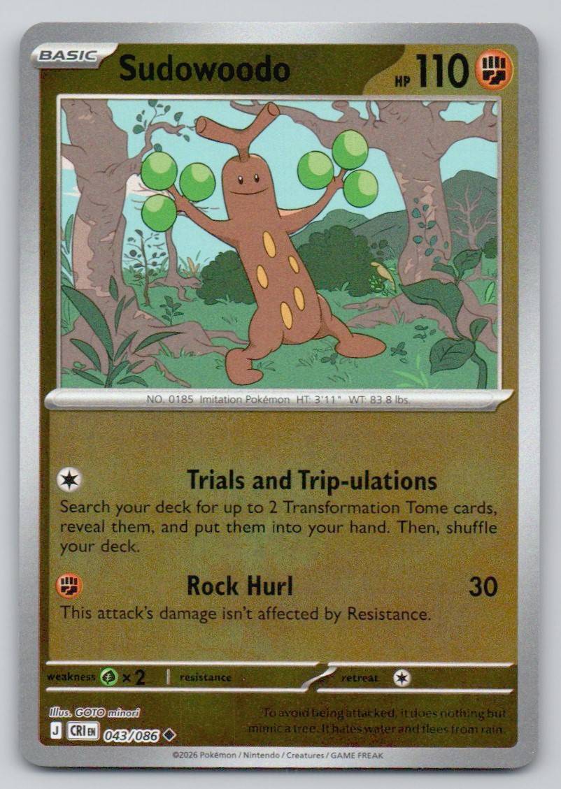 Sudowoodo 043 HOL Card - ME04: Chaos Rising