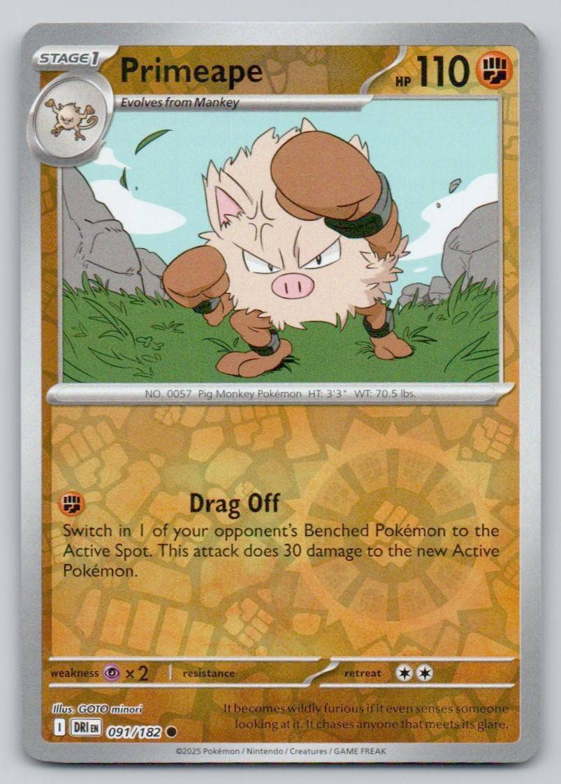 Primeape 091 REV Card - Destined Rivals