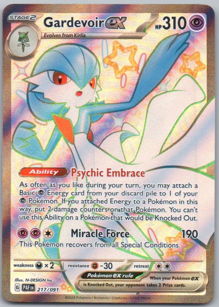 Gardevoir ex 217 Holo Psychic Card - Paldean Fates