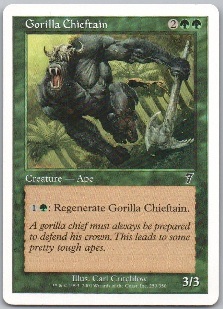 Gorilla Chieftain 250 Normal Creature Card - 7th Edition
