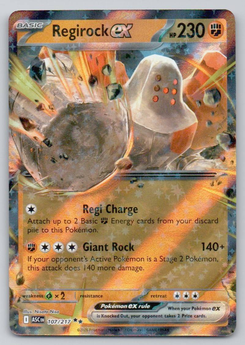 Regirock ex 107 NOR Card - Ascended Heroes
