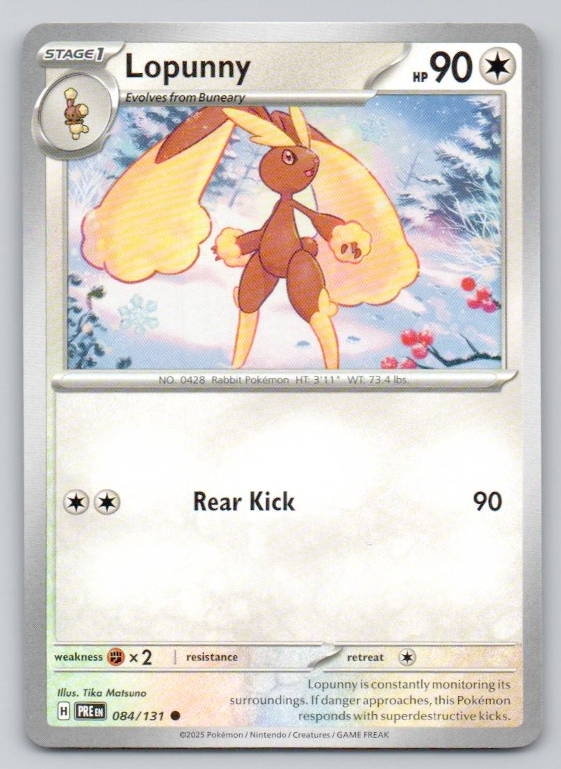 Lopunny 084 NOR Card - Prismatic Evolutions