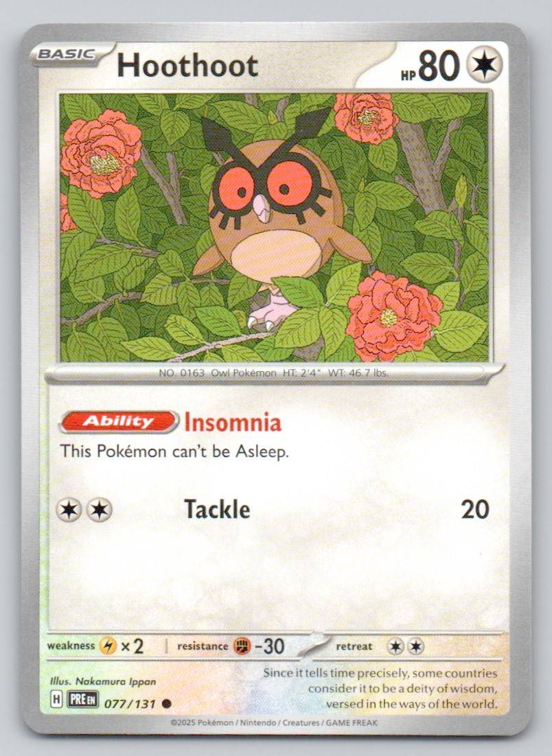 Hoothoot 077 NOR Card - Prismatic Evolutions
