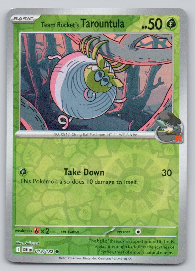 Team Rocket's Tarountula 019 REV Card - Destined Rivals