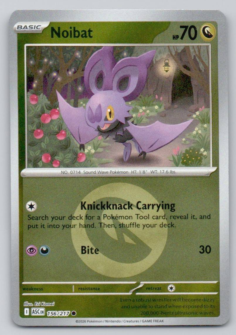 Noibat (Energy Symbol Pattern) 156 HOL Card - Ascended Heroes