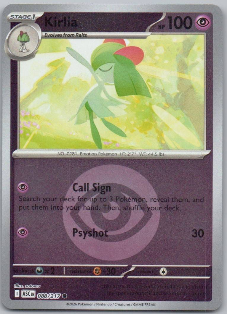 Kirlia (Energy Symbol Pattern) 088 NOR Card - Ascended Heroes