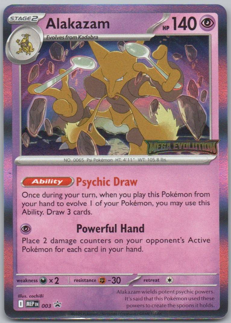 Alakazam - 003 003 Stamp Psychic Card - Mega Evolution Promo
