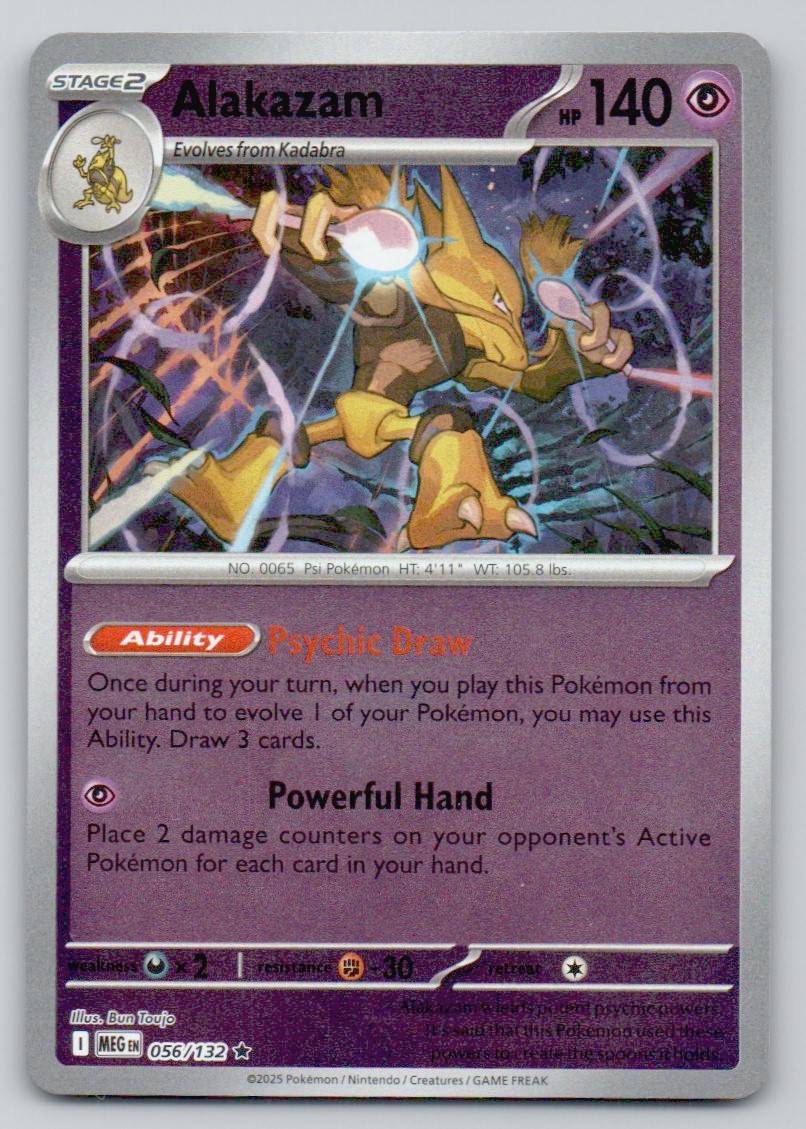 Alakazam 056 REV Card - Mega Evolution