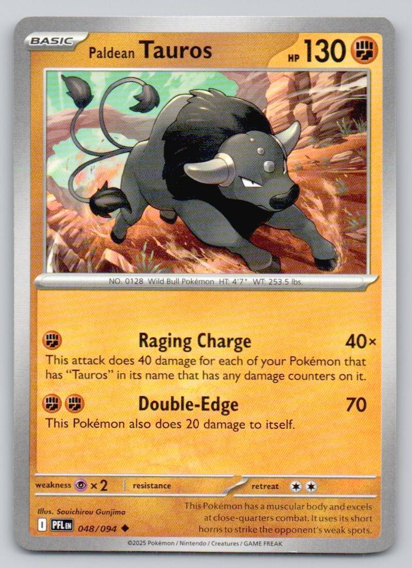 Paldean Tauros 048 NOR Card - Phantasmal Flames