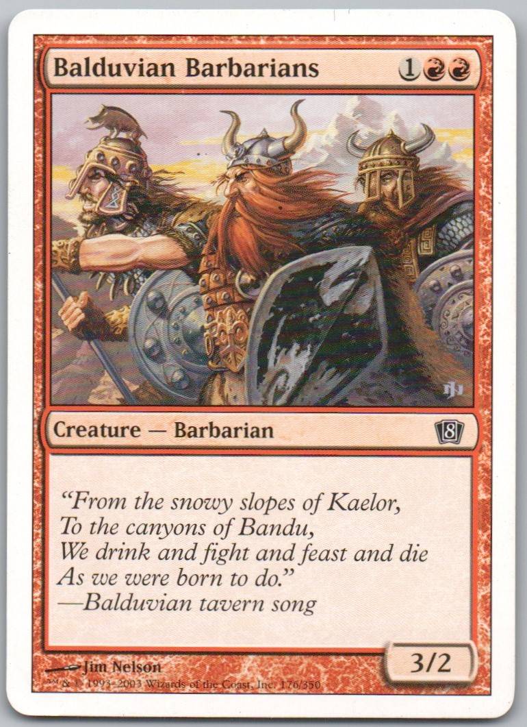 Balduvian Barbarians 176 Normal Creature Card - 8th Edition
