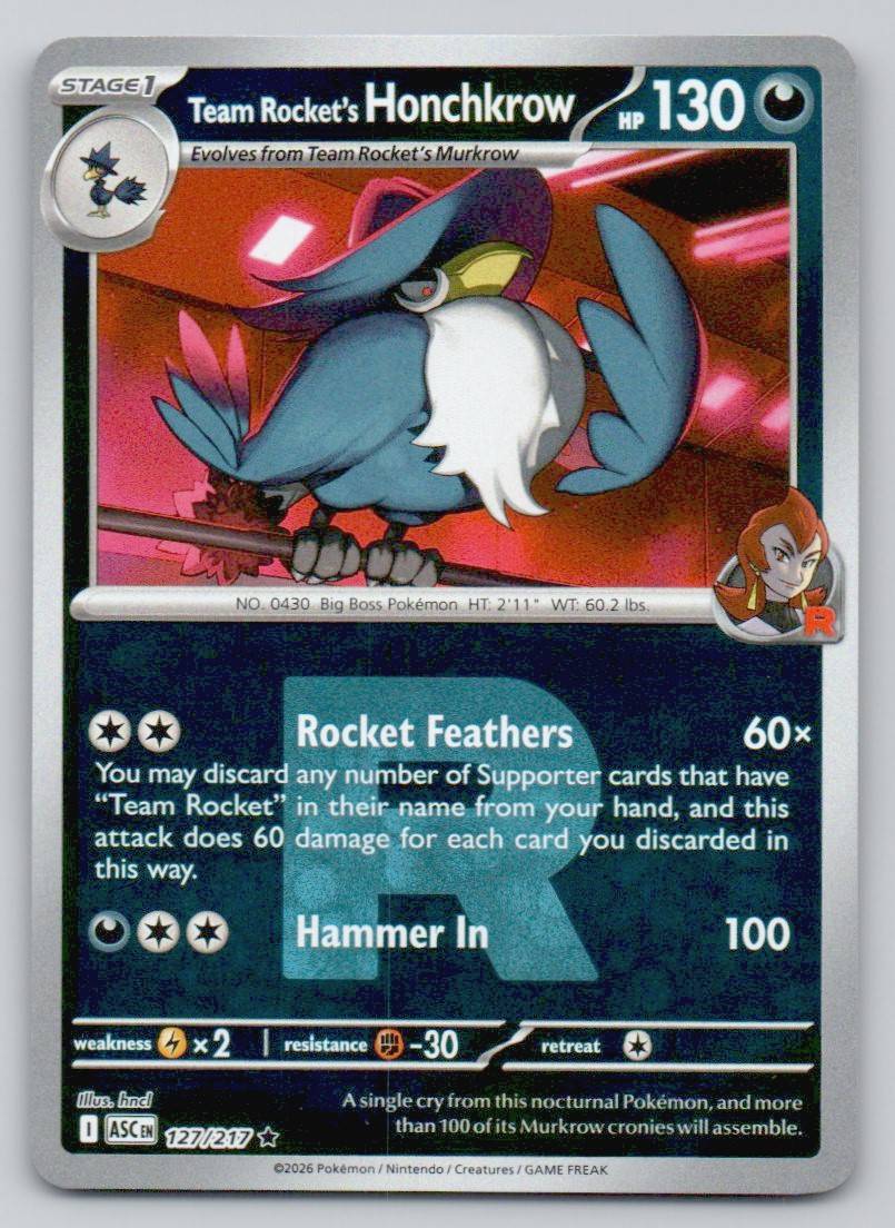 Team Rocket's Honchkrow (Team Rocket) 127 NOR Card - Ascended Heroes