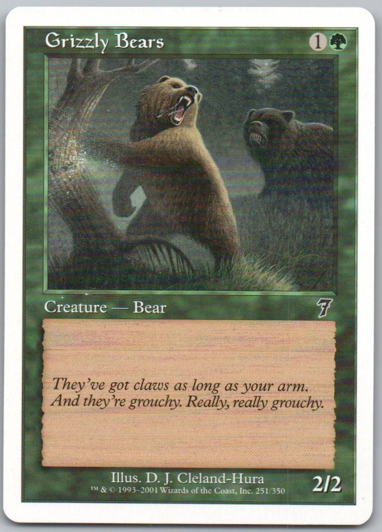 Grizzly Bears 251 Normal Creature Card - 7th Edition