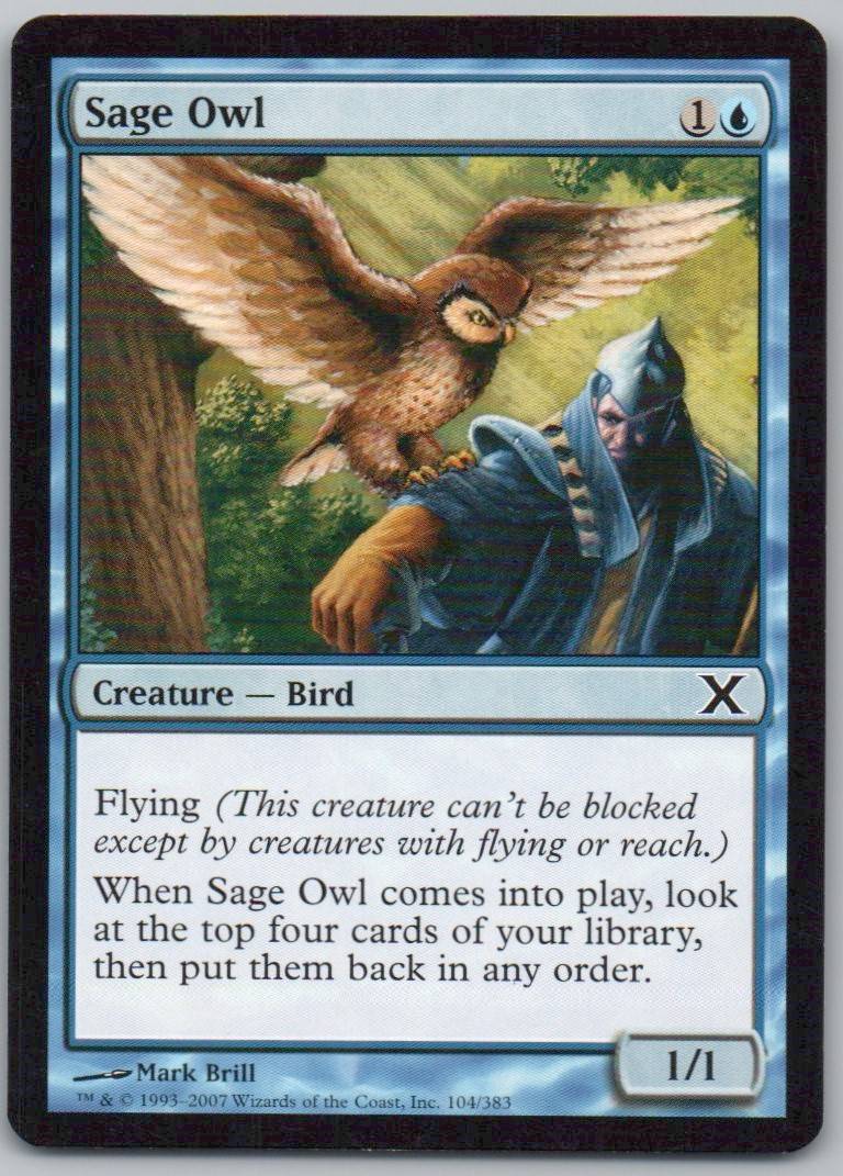 Sage Owl 104 Normal Creature Card - 10th Edition