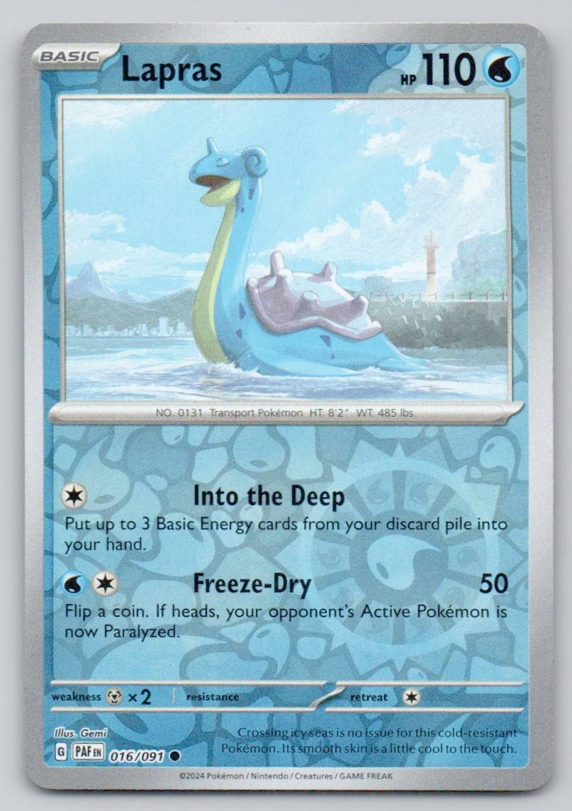 Lapras 016 REV Card - Paldean Fates