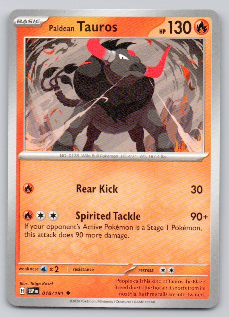 Paldean Tauros 018 NOR Card - Surging Sparks