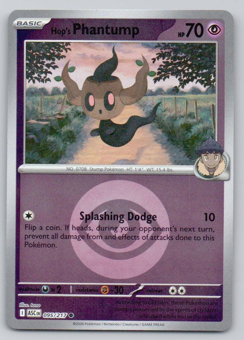 Hop's Phantump (Energy Symbol Pattern) 095 HOL Card - Ascended Heroes