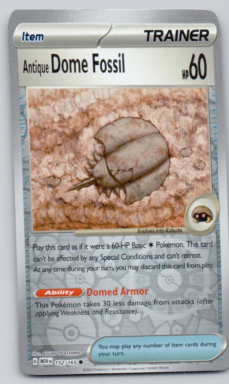 Antique Dome Fossil 152 REV Card - 151